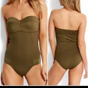 Seafolly bandeau Size 8 Swimsuit Dark green